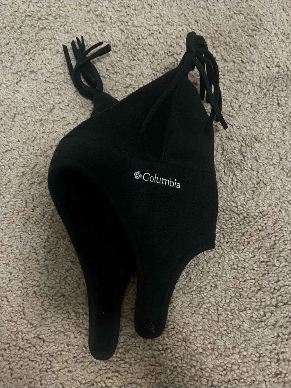 Infant Columbia Black Fleece Earflap Hat